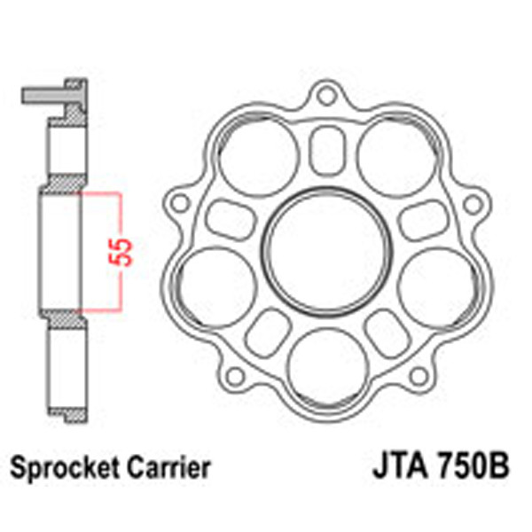 JT JT Rear Sprockets R/W 750B Carrier for Ducati 751 & 752 Sprockets